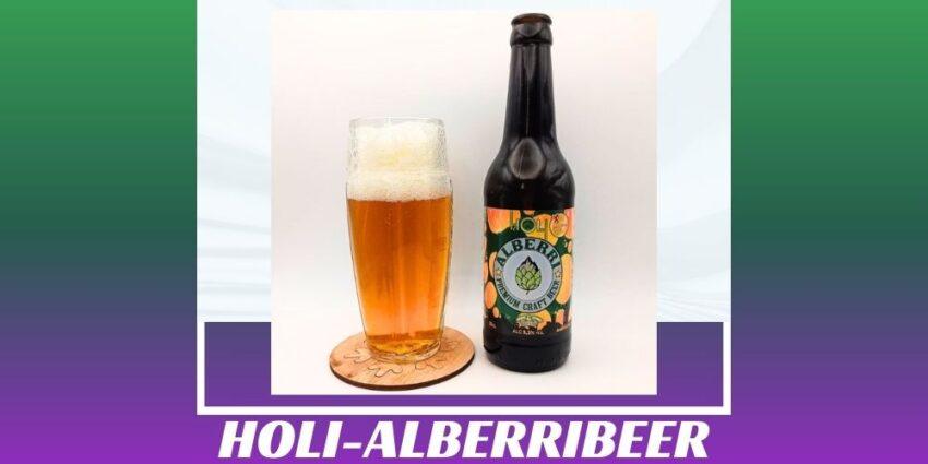 Imagen de la portada de la cerveza Holi que muestra el producto y el nombre