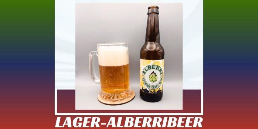 Imagen de la portada de la cerveza Lager que muestra el producto y el nombre