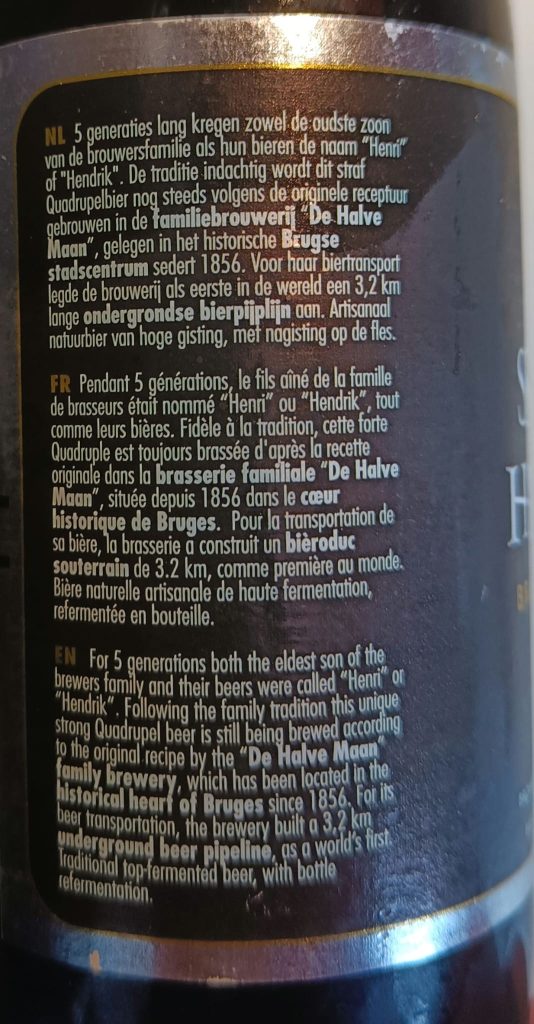 Cerveza Straffe Hendrik Quadruppel de Brouwerij De Halve Maan