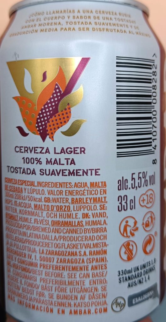 Cerveza Ambar Morena de Ambar