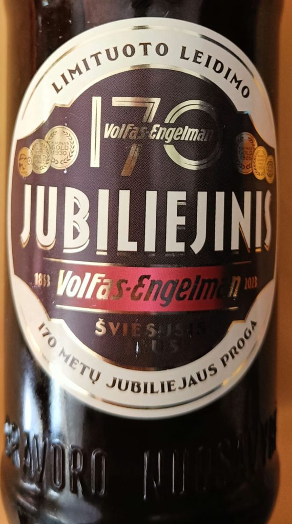 Cerveza Jubiliejinis de Volfas Engelman