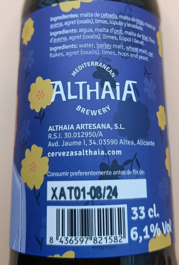Cerveza Agret de Cervezas Althaia