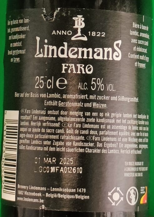 Cerveza Faro de Lindemans
