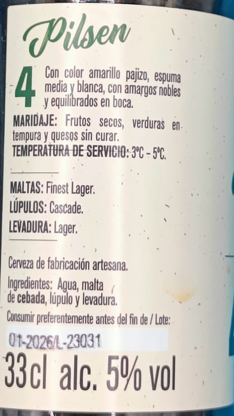 Cerveza Pilsen 4 de Aldi