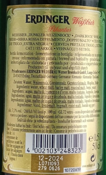 Cerveza Pikantus de Erdinger Weissbräu