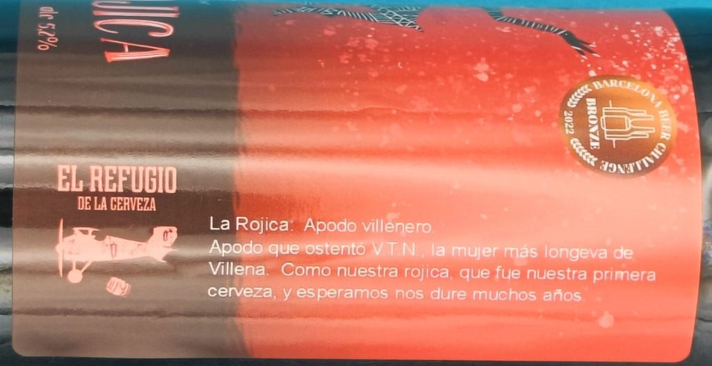 Cerveza La Rojica de El Refugio de la Cerveza