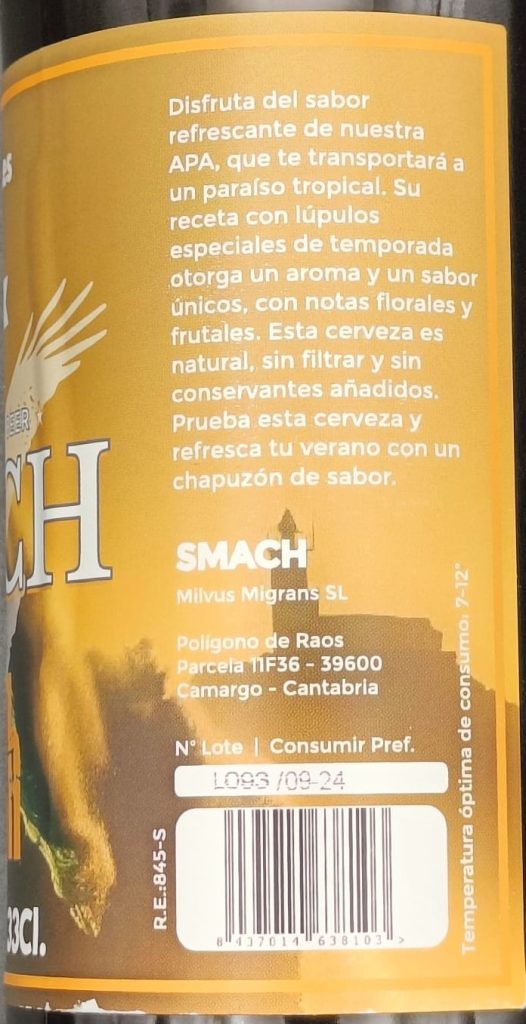 Cerveza Splash de Smach