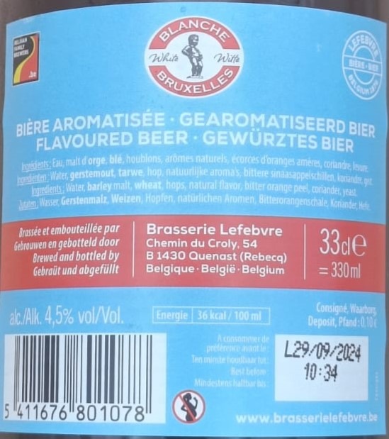Cerveza Blanche de Bruxelles