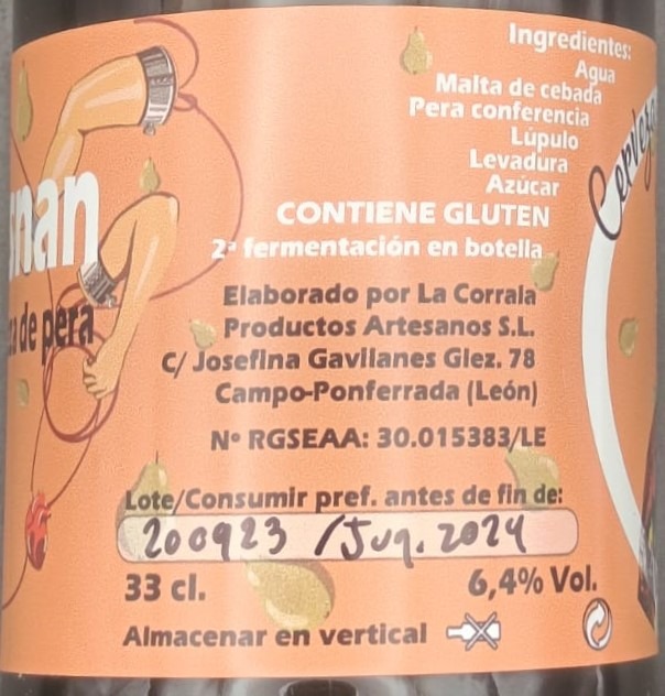 Cerveza Peras Brosnan