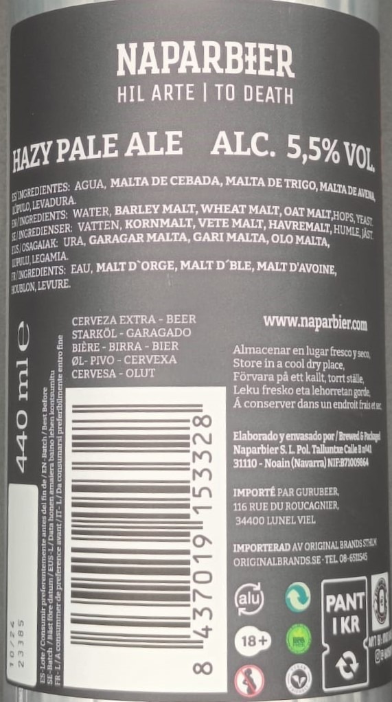 Cerveza Zukua de Naparbier