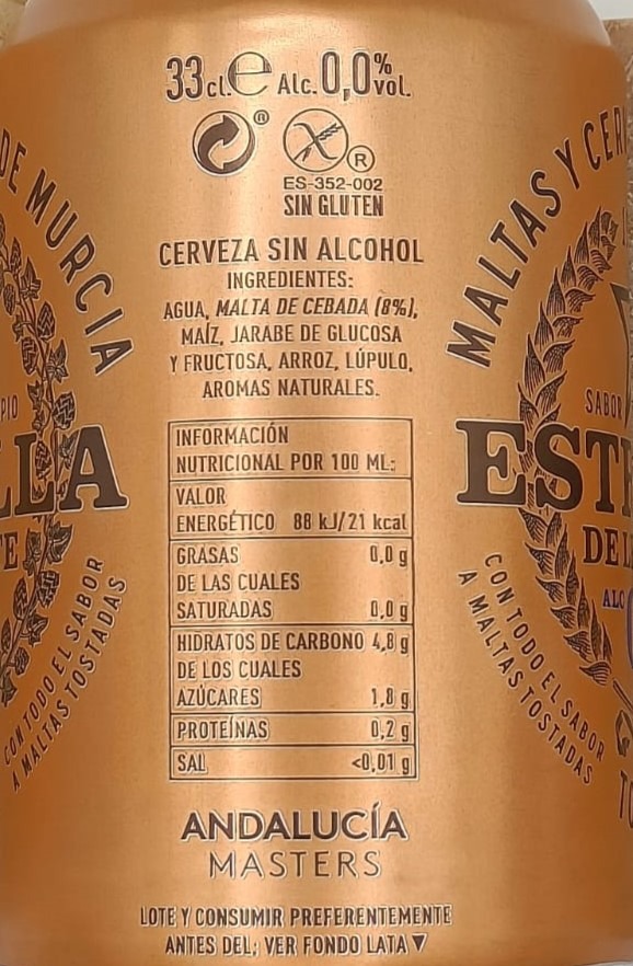 Cerveza 00 Tostada de Estrella de Levante