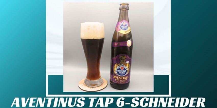 Imagen de la portada de la cerveza Aventinus Tap 6 que muestra el producto y el nombre