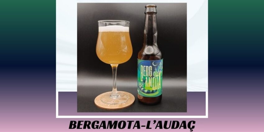 Imagen de la portada de la cerveza BERGAMOTA que muestra el producto y el nombre