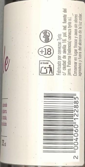 Imagen de la etiqueta Brown Ale 15 que muestra toda la información legal