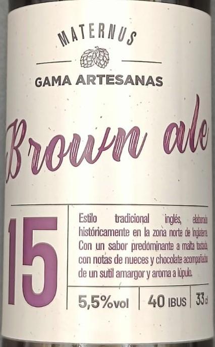 Imagen de la etiqueta Brown Ale 15 que muestra toda la información legal