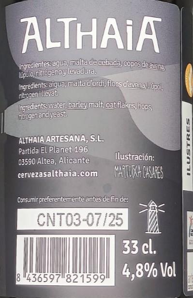 Imagen de la etiqueta Cap Negret que muestra toda la información legal