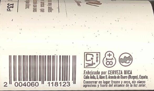 Imagen de la etiqueta Envejecida en Barrica de Chardonnay y Sauvignon Blanc que muestra toda la información legal