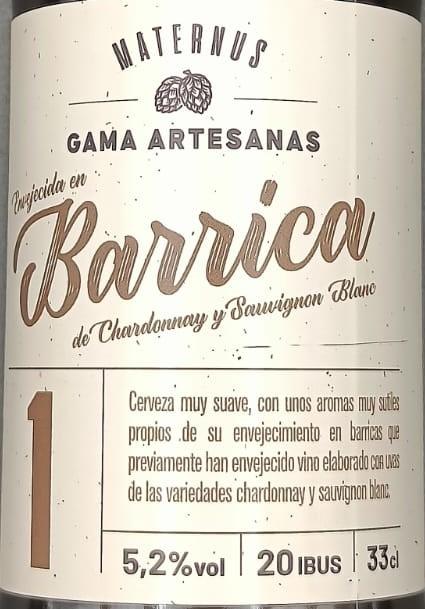 Imagen de la etiqueta Envejecida en Barrica de Chardonnay y Sauvignon Blanc que muestra toda la información legal