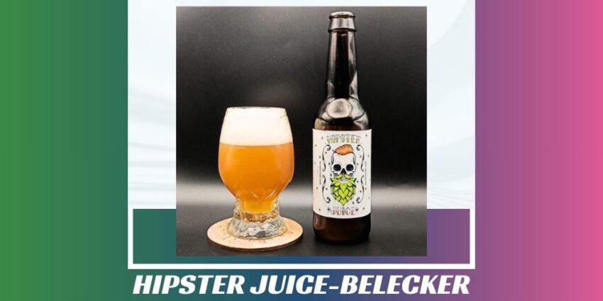 Imagen de la portada de la cerveza Hipster Juice que muestra el producto y el nombre