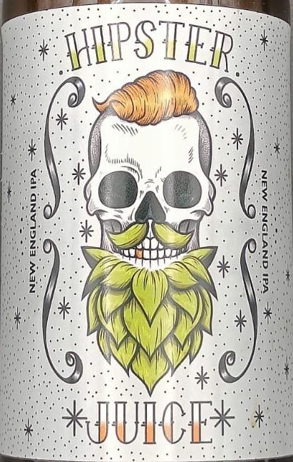Imagen de la etiqueta Hipster Juice que muestra toda la información legal