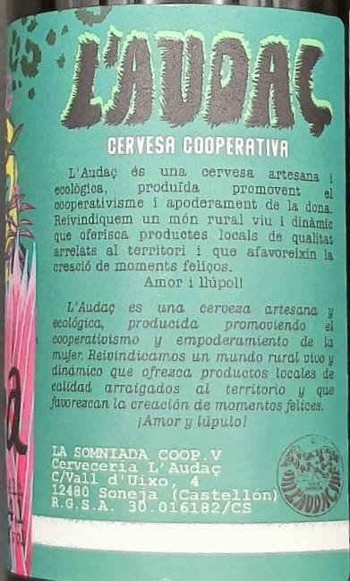 Imagen de la etiqueta PRIMAVERA que muestra toda la información legal