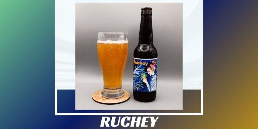 Imagen de la portada de la cerveza Ruchey que muestra el producto y el nombre