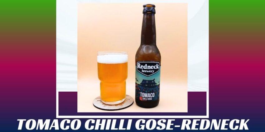 Imagen de la portada de la cerveza TOMACO Chilli Gose que muestra el producto y el nombre