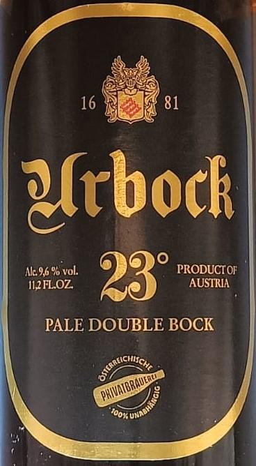 Imagen de la etiqueta Urbock 23 que muestra toda la información legal