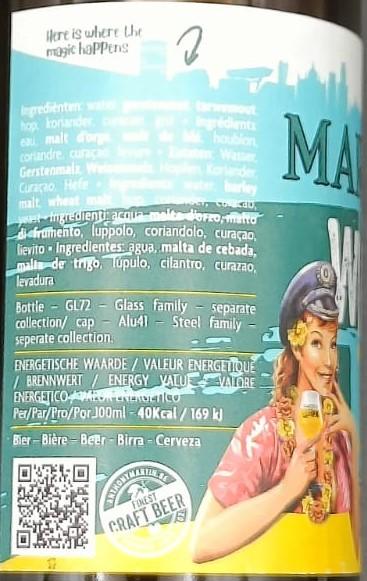 Imagen de la etiqueta Martin’s White IPA que muestra toda la información legal