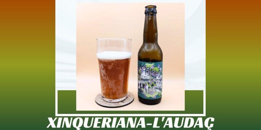 Imagen de la portada de la cerveza Xinqueriana que muestra el producto y el nombre