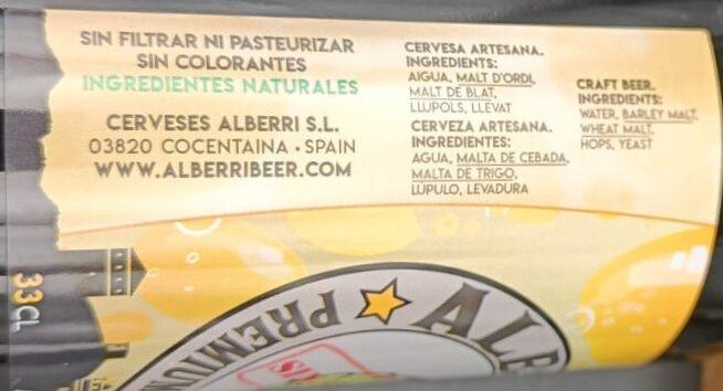 Imagen de la etiqueta Sin Alcohol que muestra toda la información legal