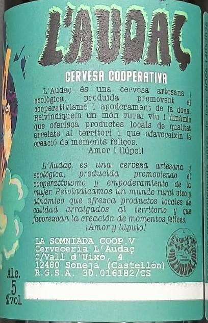 Imagen de la etiqueta BOIRA que muestra toda la información legal
