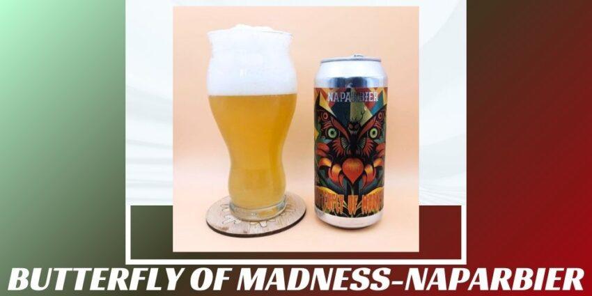 Imagen de la portada de la cerveza Butterfly of Madness que muestra el producto y el nombre