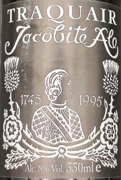 Imagen de la etiqueta Traquair Jacobite Ale que muestra toda la información legal
