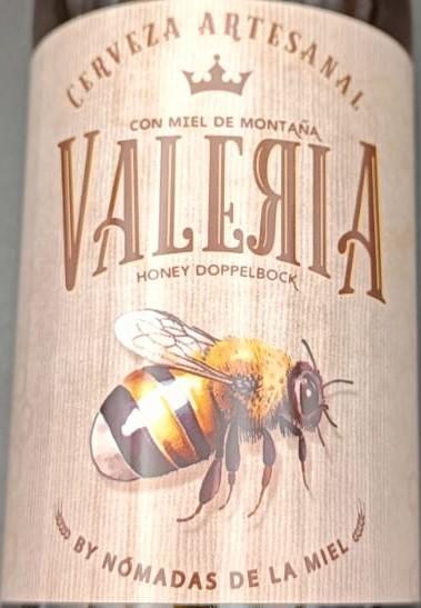 Imagen de la etiqueta Valeria Honey Doppelbock que muestra toda la información legal