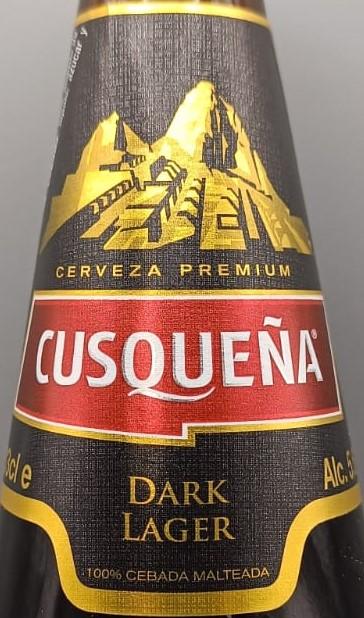 Imagen de la etiqueta Dark Lager que muestra toda la información legal