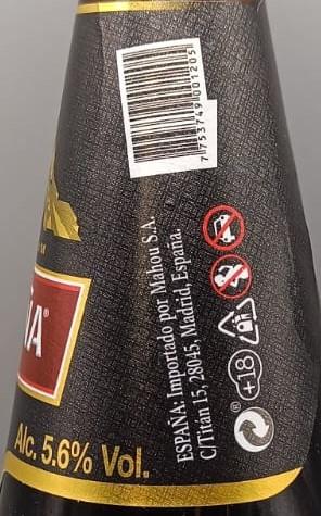 Imagen de la etiqueta Dark Lager que muestra toda la información legal