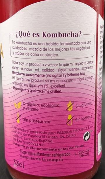 Imagen de la etiqueta Remolacha y Mango que muestra toda la información legal
