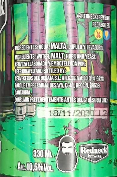 Imagen de la etiqueta Oporto Barrel Aged que muestra toda la información legal