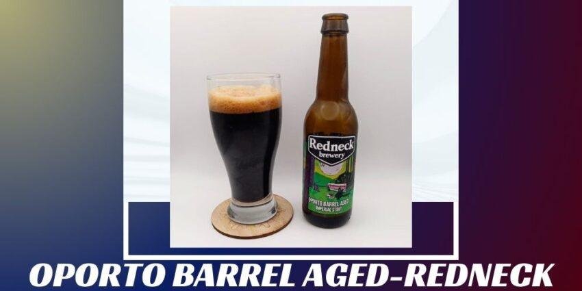 Imagen de la portada de la cerveza Oporto Barrel Aged que muestra el producto y el nombre