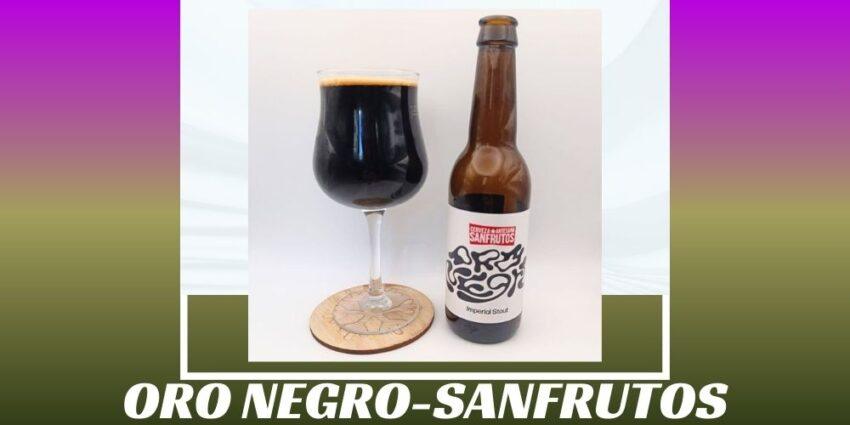 Imagen de la portada de la cerveza Oro Negro que muestra el producto y el nombre