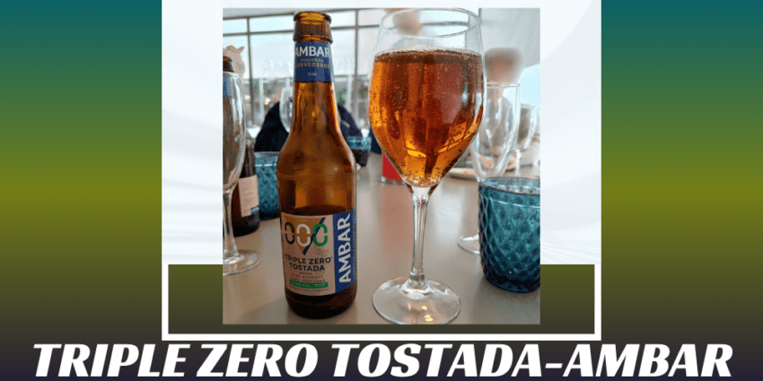 Imagen de la portada de la cerveza Triple Zero Tostada que muestra el producto y el nombre
