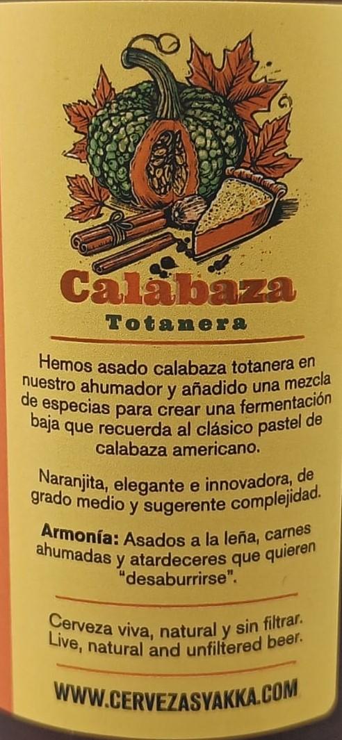 Imagen de la etiqueta Calabaza Lager que muestra toda la información legal
