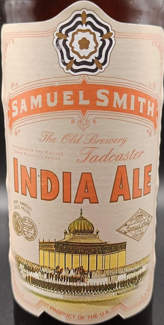 Imagen de la etiqueta India Ale que muestra toda la información legal