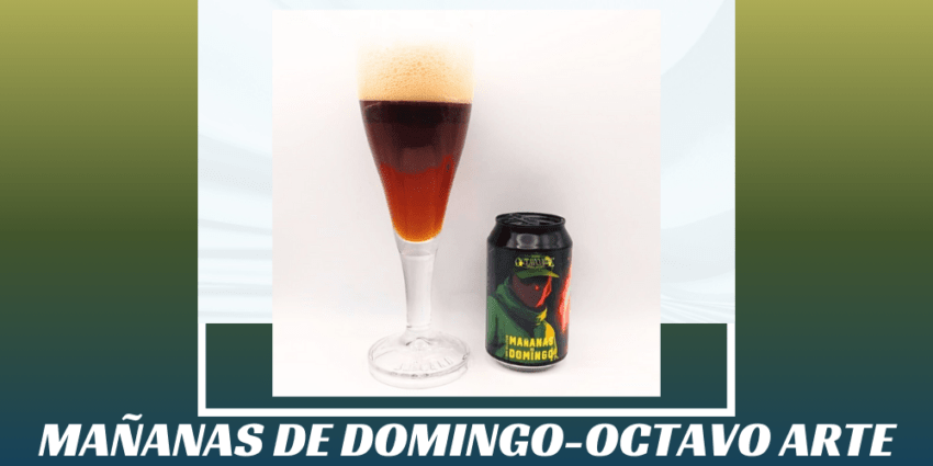 Imagen de la portada de la cerveza Mañanas de Domingo que muestra el producto y el nombre