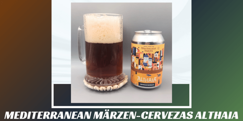 Imagen de la portada de la cerveza Mediterranean Märzen que muestra el producto y el nombre