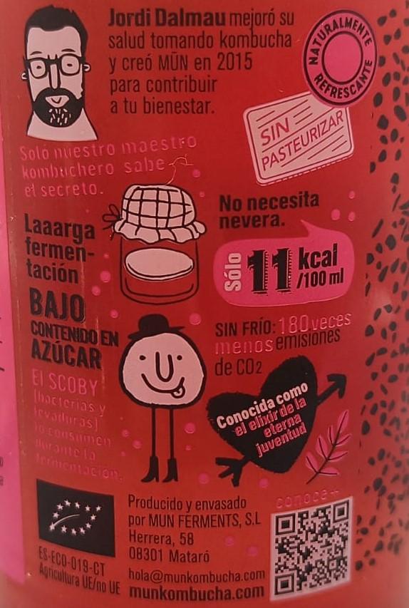 Imagen de la etiqueta de Frutos Rojos que muestra toda la información legal