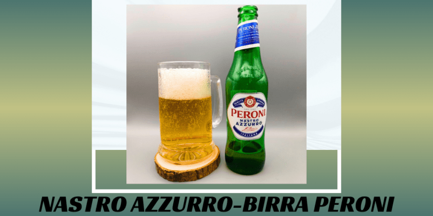 Imagen de la portada de la cerveza Nastro Azzurro que muestra el producto y el nombre