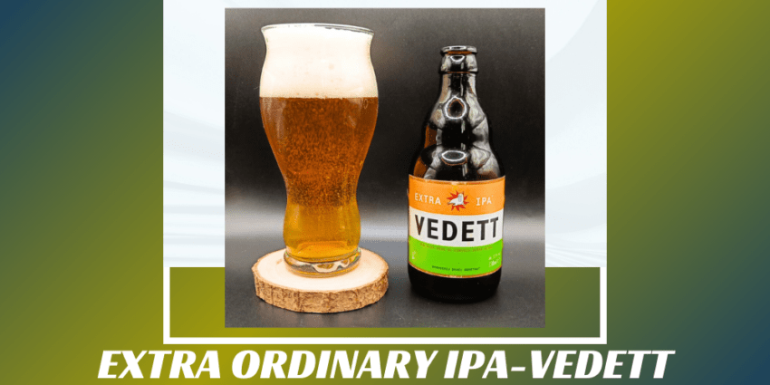 Imagen de la portada de la cerveza Extra Ordinary IPA que muestra el producto y el nombre