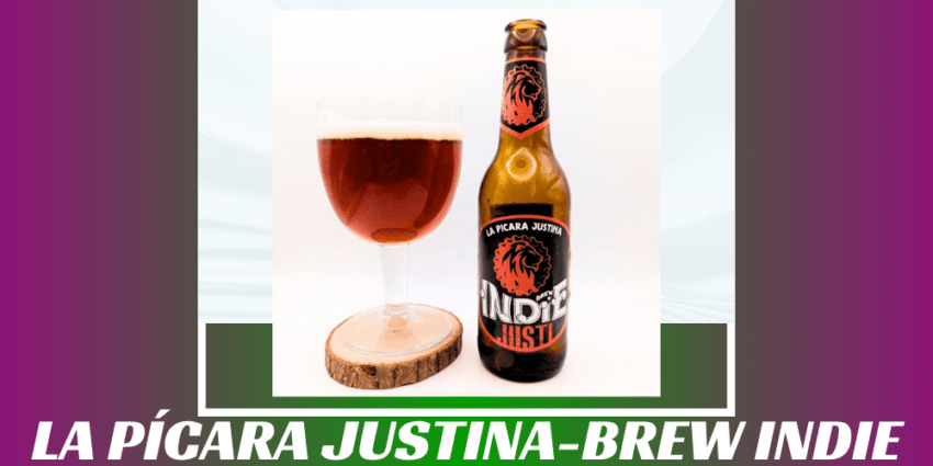 Imagen de la portada de la cerveza La Pícara Justina que muestra el producto y el nombre